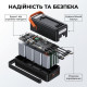 Повербанк 120000 мАг з 4 вбудованими кабелями, LED-панеллю та 4хUSB Power Bank — потужний зовнішній акумулятор 5V/2A з ручкою
