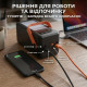 Повербанк 120000 мАг з 4 вбудованими кабелями, LED-панеллю та 4хUSB Power Bank — потужний зовнішній акумулятор 5V/2A з ручкою