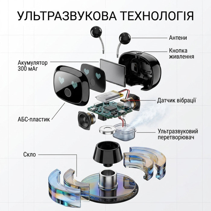 Розумний автомобільний ароматизатор Робот (Чорний) 50 мл — автоматичний ультразвуковий аромадифузор в авто з датчиком вібрації та LED підсвіткою