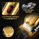 Професійна машинка для стрижки волосся Surker SK-602 Gold — акумуляторна машинка з LED-дисплеєм, 4 насадками та важелем регулювання, USB