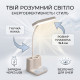 Акумуляторна настільна LED-лампа QP-2209-B з органайзером та гнучкою ніжкою (3W, 600 lm, 30 LED), біла