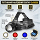 Потужний налобний ліхтар Bailong 3x18650 Type-C PM10-TG із зумом